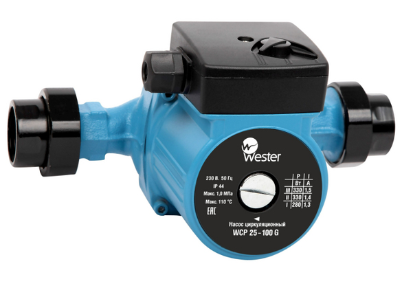 Насос циркуляционный Wester WCP25-100G (с гайками)